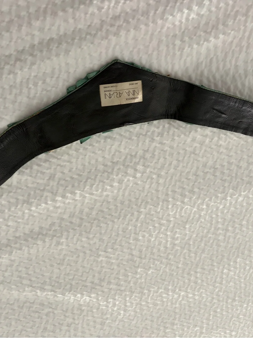 Vintage Nina Arjani Leatherock Belt Boho Artisan Belt Genuine Leather 80’s